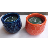 Bougie à la citronnelle en céramique bleu / orange (Unité)