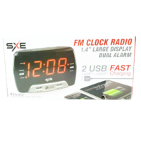 Sxe Radio réveil fm grand ecran de 1.4pouce double alarme