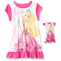Chemises de nuit enfant et poupée Barbie
